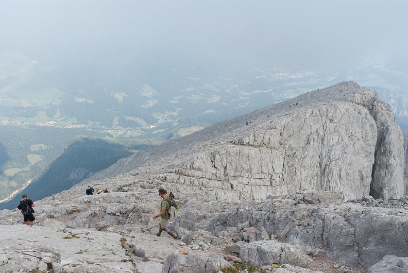 Hike to the Watzmann Central Summit. View on the Watzmann ridge from the Hocheck. near Berchtesgaden. .