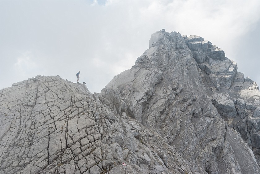 Hike to the Watzmann Central Summit. Path to the central summit. near Berchtesgaden. .