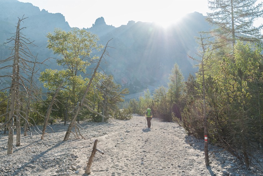 Hike to the Ingolstädter Haus. Hiking at the Wimbachgries. near Berchtesgaden. .