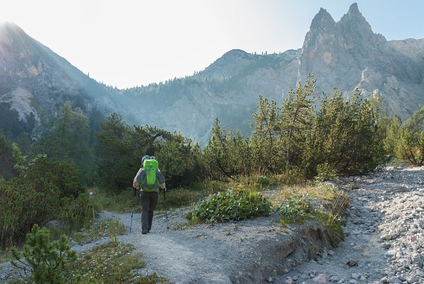 Hike to the Ingolstädter Haus. Hiking at the Wimbachgries. near Berchtesgaden. .