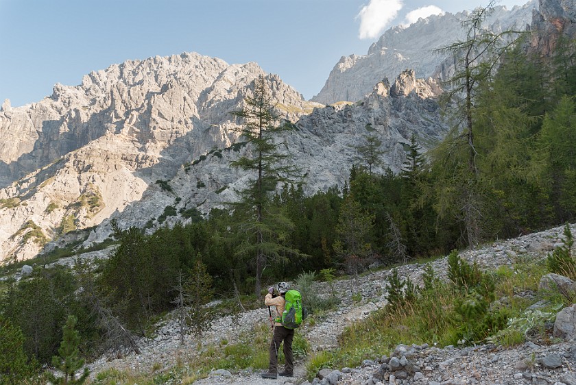 Hike to the Ingolstädter Haus. Hiking at the Wimbachgries. near Berchtesgaden. .