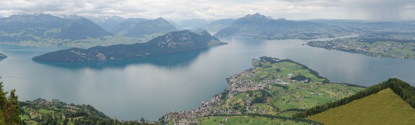 Mount Rigi. Panoramic view on the Vierwaldstättersee. near Rigi Klösterli. .