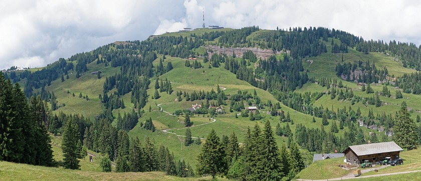 Mount Rigi. Panoramic view from Rigi Klösterli to the Rigi summit. Rigi Klösterli. .