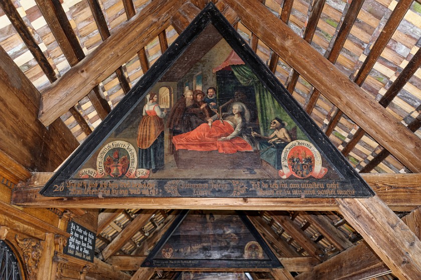Lucerne. Paintings inside the Spreuerbrücke. Lucerne. .