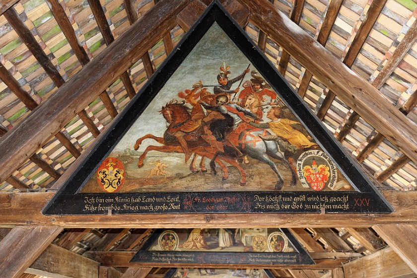 Lucerne. Paintings inside the Spreuerbrücke. Lucerne. .