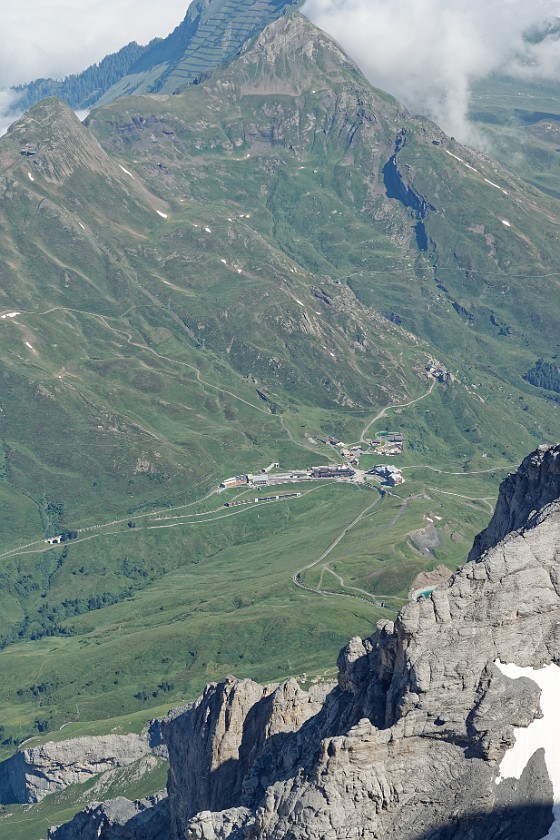 Jungfraujoch. View on Kleine Scheidegg and the Tschuggen mountain. near Grindelwald. .