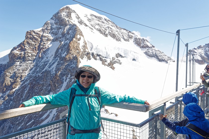 Jungfraujoch. Portrait in front of the Mönch summit. near Grindelwald. .