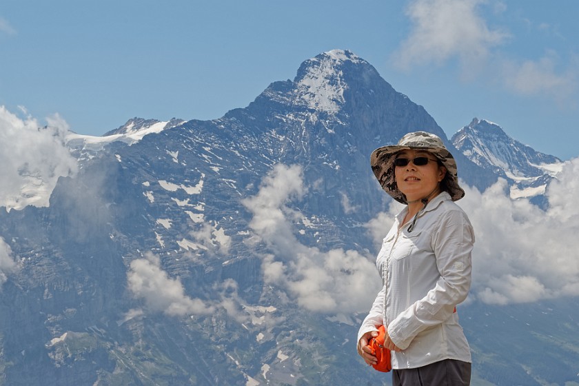 Grindelwald–First. Portrait in front of the Eiger mountain. near Grindelwald. .