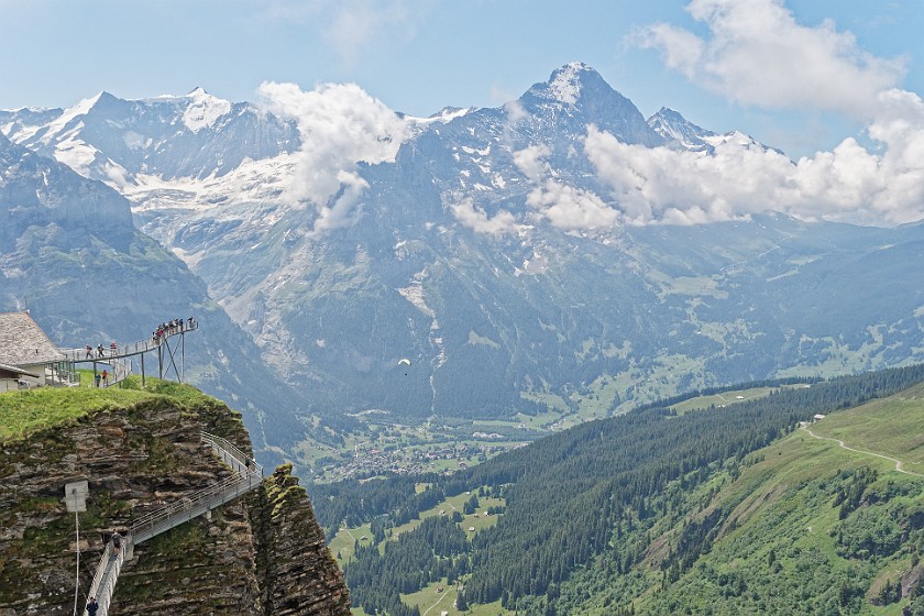 Grindelwald–First. View from First on Grindelwald, Klein Fiescherhorn, Hinter Fiescherhorn and Eiger. near Grindelwald. .