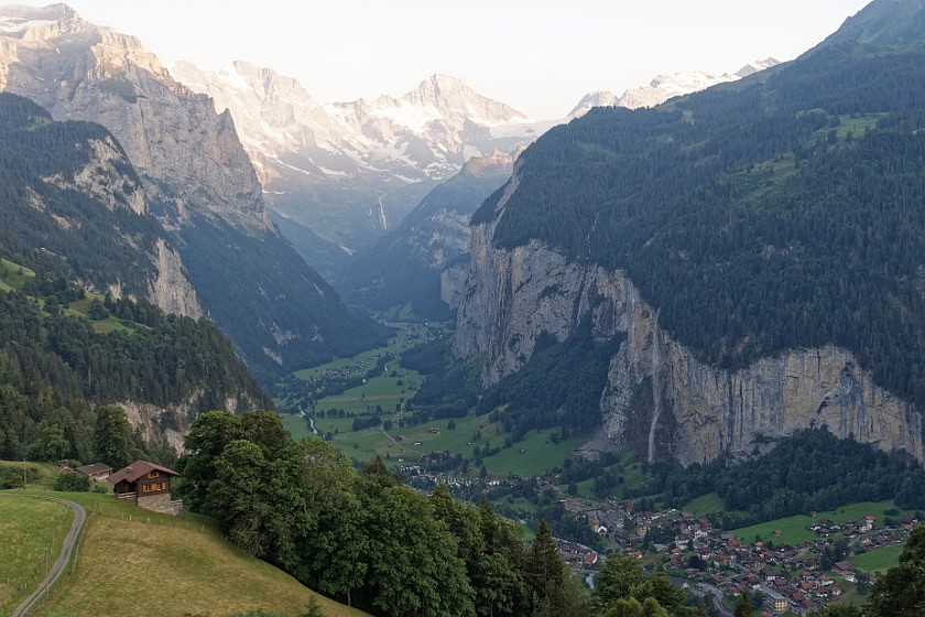 Wengen. View from Wengen on Lauterbrunnen. Wengen. .