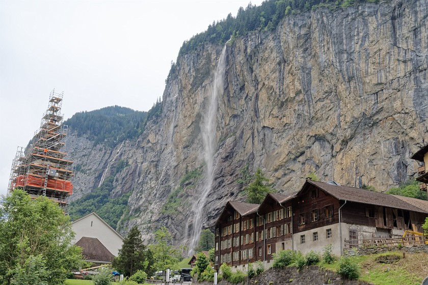 Lauterbrunnen. Saubbach waterfall. Lauterbrunnen. .