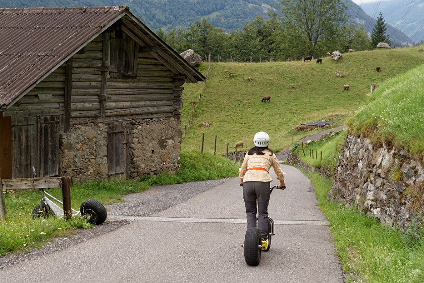 Reichenbach Falls. Trotti-bike ride. Meiringen. .
