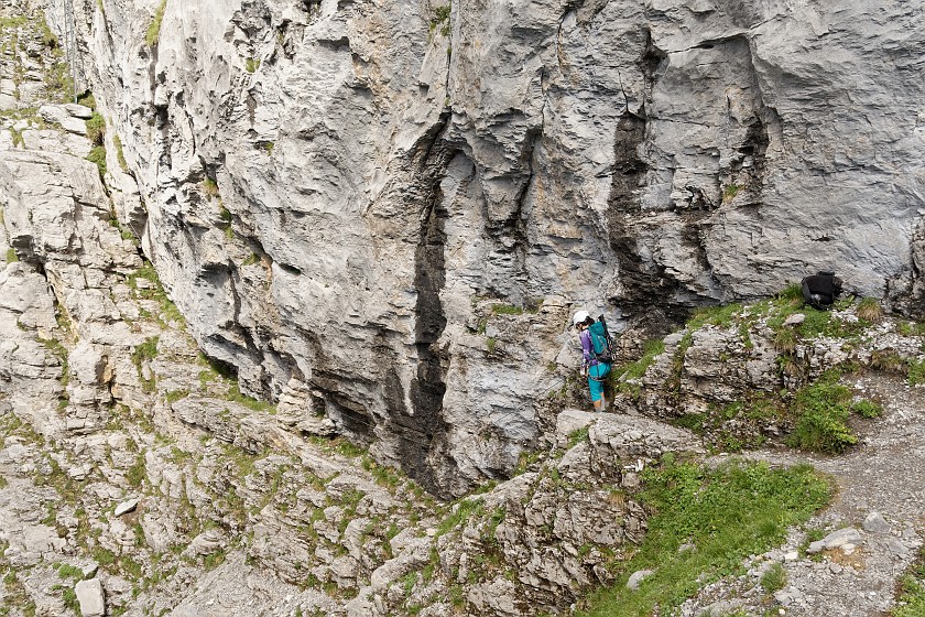 Tälli Via Ferrata. Entry of the via ferrata. Gadmen. .