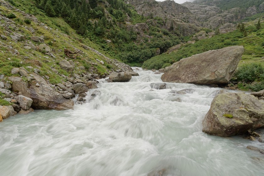Trift Bridge Hike. Triftwasser river. Gadmen. .
