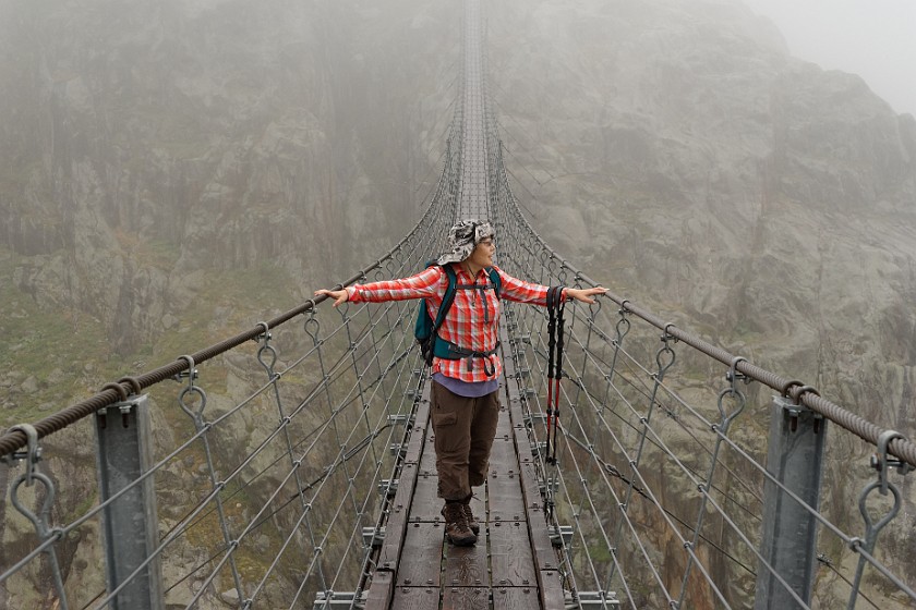 Trift Bridge Hike. Trift suspension bridge. Gadmen. .
