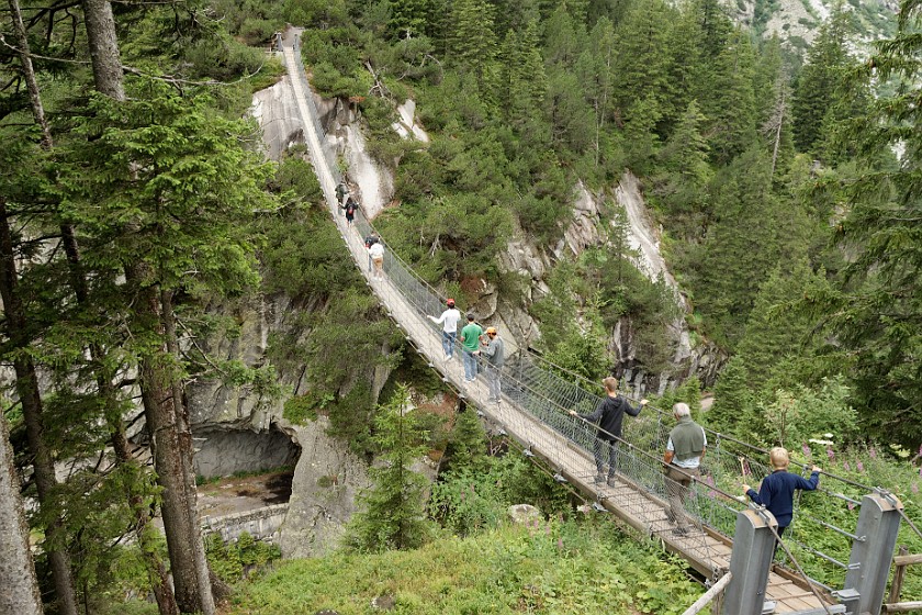 Lake Gelmer Hike. Handeck suspension bridge. Guttannen. .
