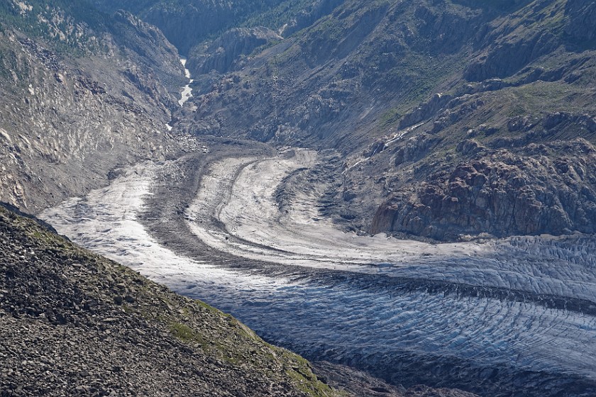 Aletsch Glacier. Snout of the glacier. Grengiols. .