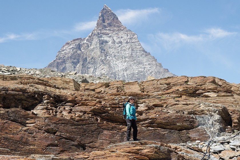 Matterhorn. Portrait in front of the Matterhorn. Zermatt. .