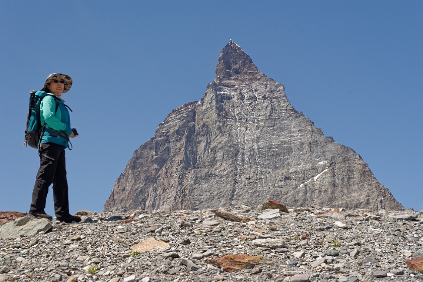 Matterhorn. Portrait in front of the Matterhorn. Zermatt. .