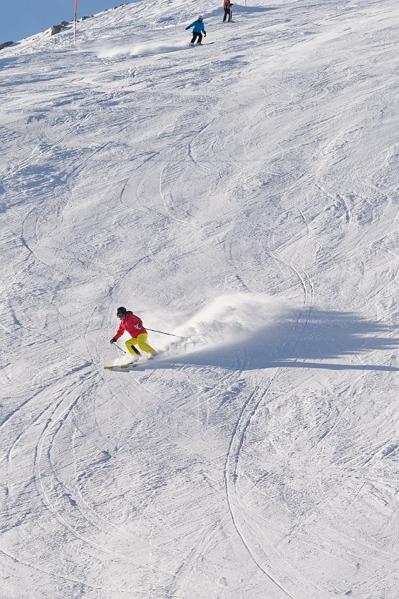 Skiing at the Corvatsch. Skiing. Sankt Moritz. .