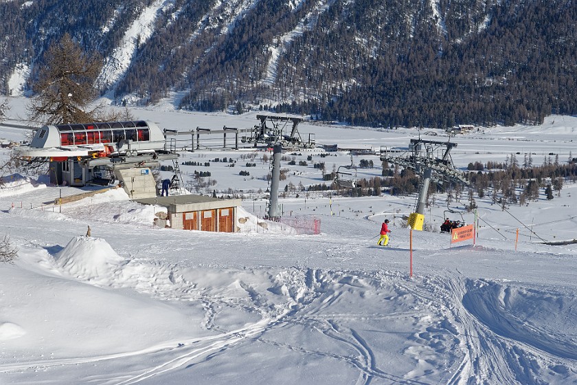 Skiing at the Corviglia. Skiing. Sankt Moritz. .