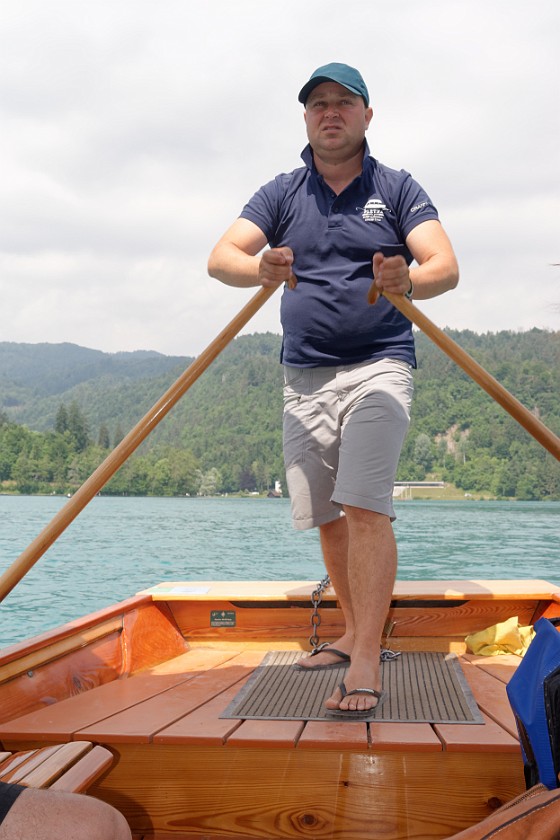 Lake Bled. Pletna boat guide. Bled. .