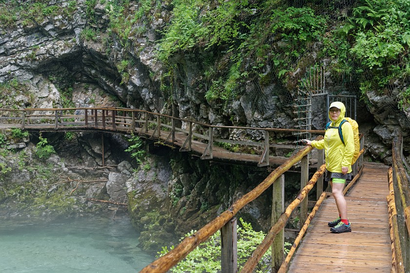 Vintgar Gorge. Footpath on top of the river. near Bled. .