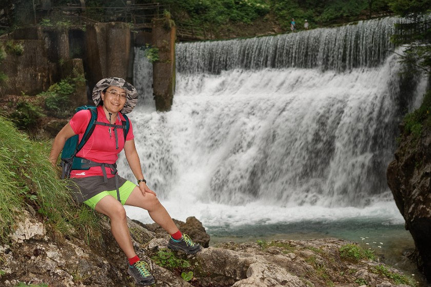 Vintgar Gorge. Portrait at the dam. near Bled. .
