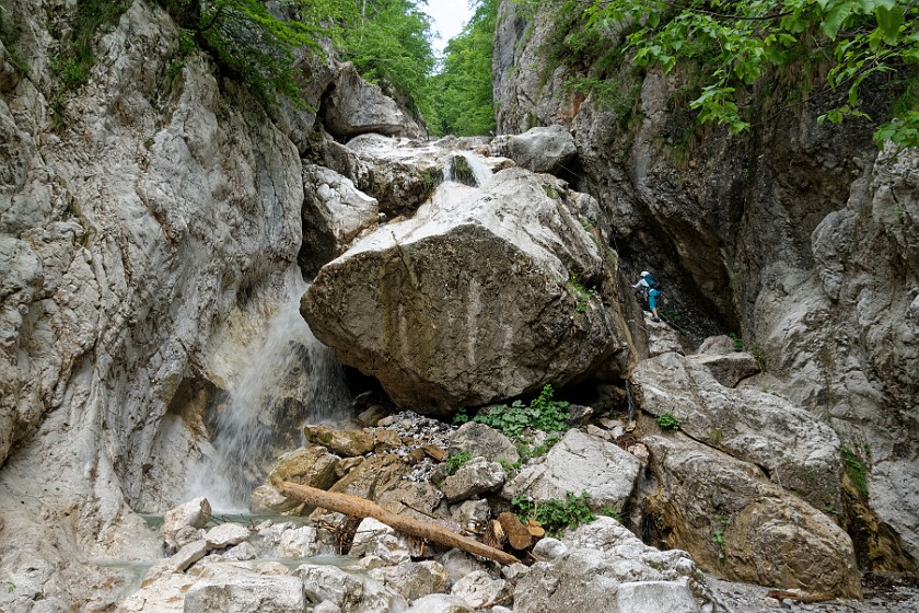 Via Ferrata Hvadnik. Start of the via ferrata. Gozd Martuljek. .