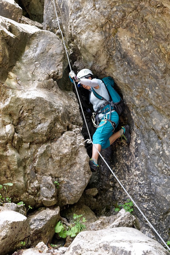 Via Ferrata Hvadnik. Start of the via ferrata. Gozd Martuljek. .