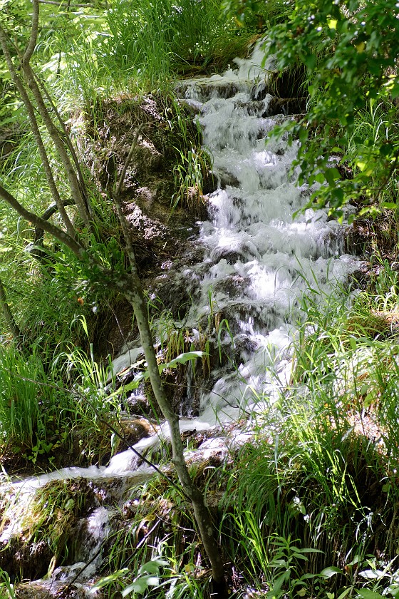 Plitvice Lakes National Park. Waterfall on steps. Rastovača. .