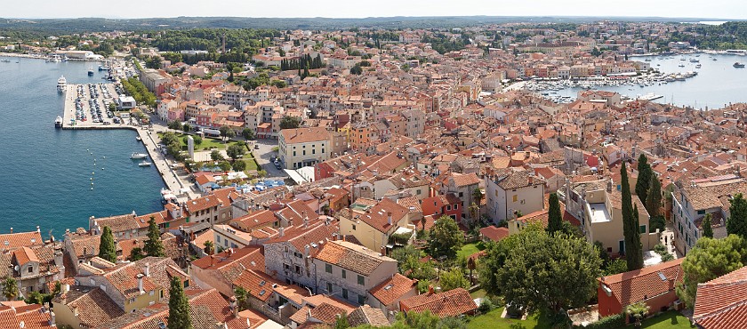 Rovinj. Panoramic view of Rovinj from the St. Euphemia church. Rovinj. .