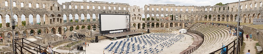 Pula. Panoramic view of the amphitheater. Pula. .