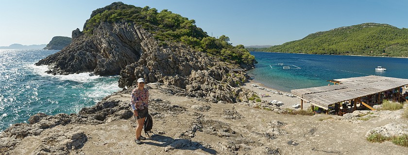 Kayak and Bike Elaphite Tour. Swimming near the village. Šipanska Luka. .