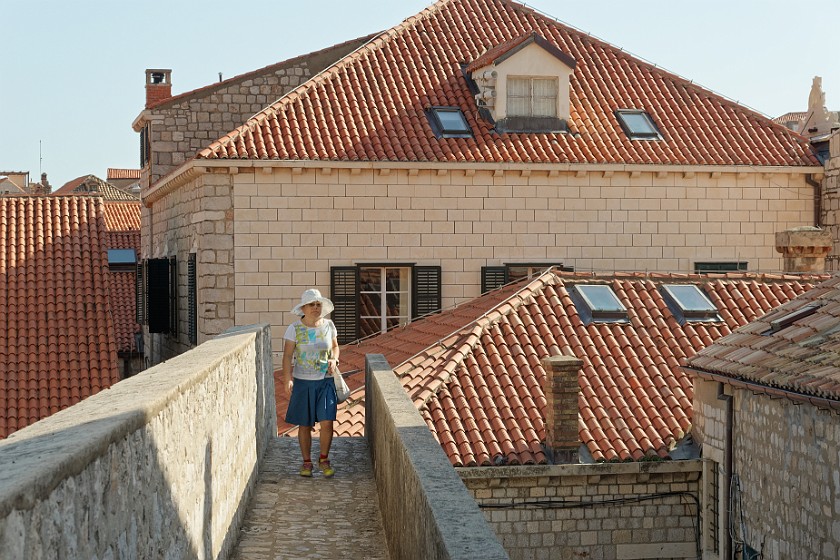 Dubrovnik. Walk on the city wall near the old harbour. Dubrovnik. .
