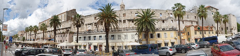 Split. Panoramic view on the facade of Diocletian's Palace. Split. .