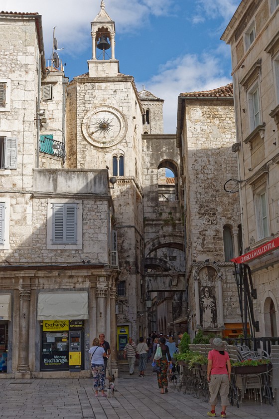 Split. Iron gate and clock tower. Split. .