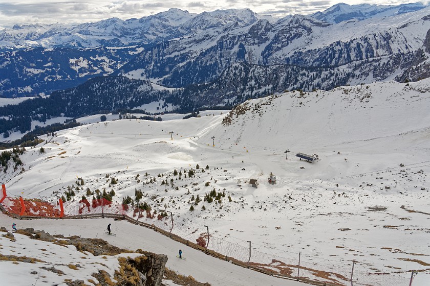 Skiing in the Gstaad, Saanen and Rougemont Area. View from the Rubli peak. near Rougemont. .