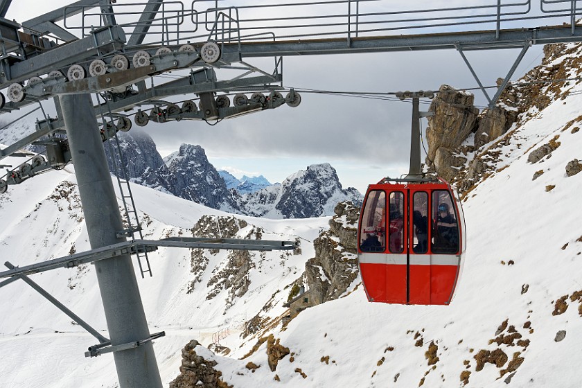 Skiing in the Gstaad, Saanen and Rougemont Area. Small gondola from Le Rubli. near Rougemont. .