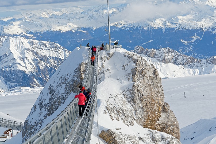 Skiing in the Glacier 3000 Area. View from the Scex Rouge. near Ormont-Dessus. .