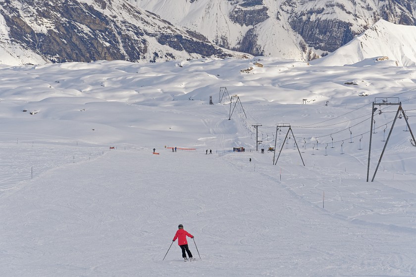 Skiing in the Glacier 3000 Area. Skiing on the Tsanfleuron glacier. near Ormont-Dessus. .