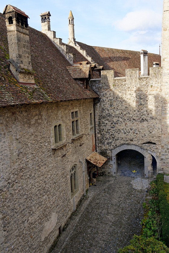 Chillon Castle. Second court. Veytaux. .