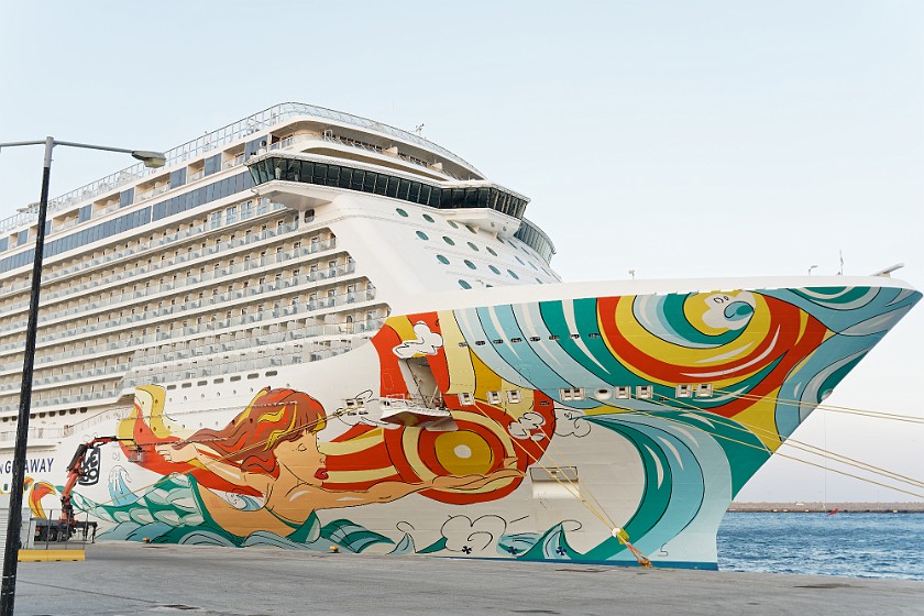 Norwegian Getaway. Ship. Fira. .