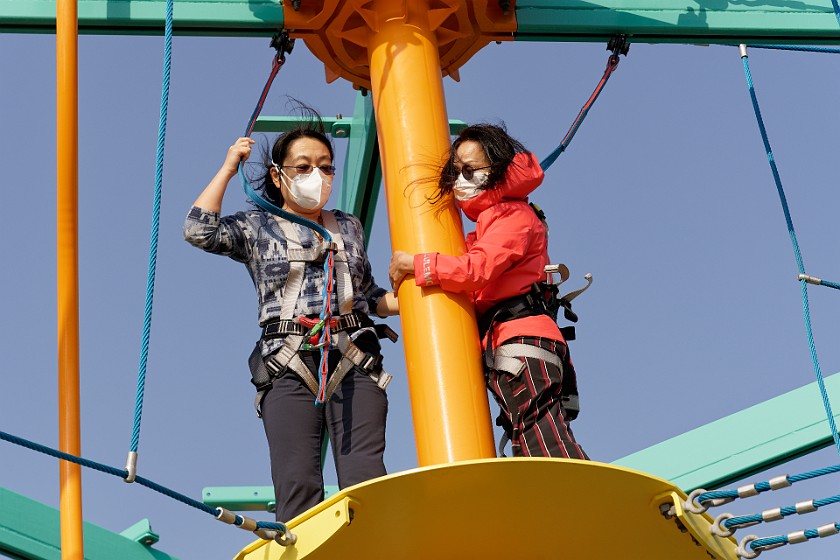 High Ropes Course. Climbing. Mediterranean Sea. .