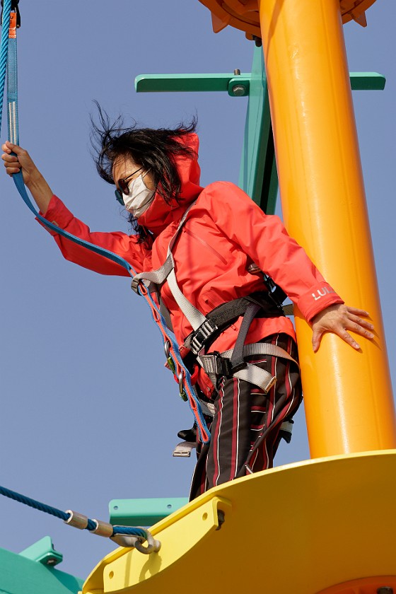 High Ropes Course. Climbing. Mediterranean Sea. .