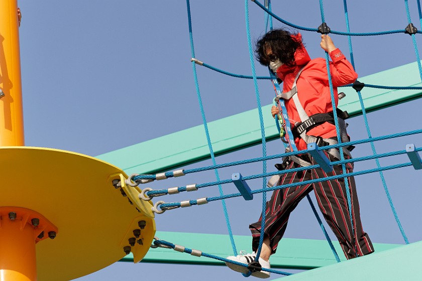 High Ropes Course. Climbing. Mediterranean Sea. .