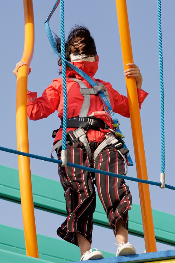 High Ropes Course. Climbing. Mediterranean Sea. .