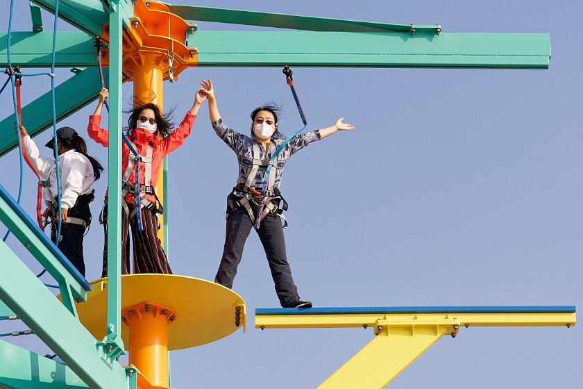 High Ropes Course. Climbing. Mediterranean Sea. .