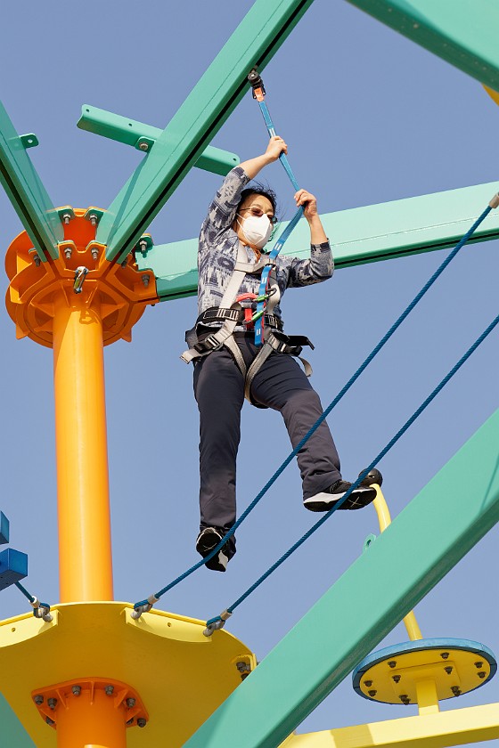 High Ropes Course. Climbing. Mediterranean Sea. .