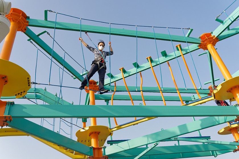 High Ropes Course. Climbing. Mediterranean Sea. .
